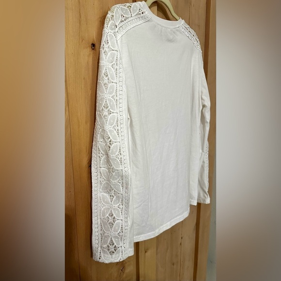 FRIFUL Women’s White Lace Crochet Long Sleeve Top Size S - Picture 5 of 5